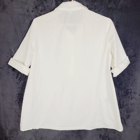 COS white cuff sleeve pop over top Size 4 Minimal Classic Clean Girl - Picture 2 of 8